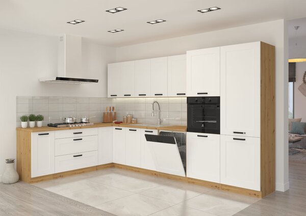 Wysoka szafka kuchenna słupek LUNA 60 DK-210 2F Biały/Dąb Artisan