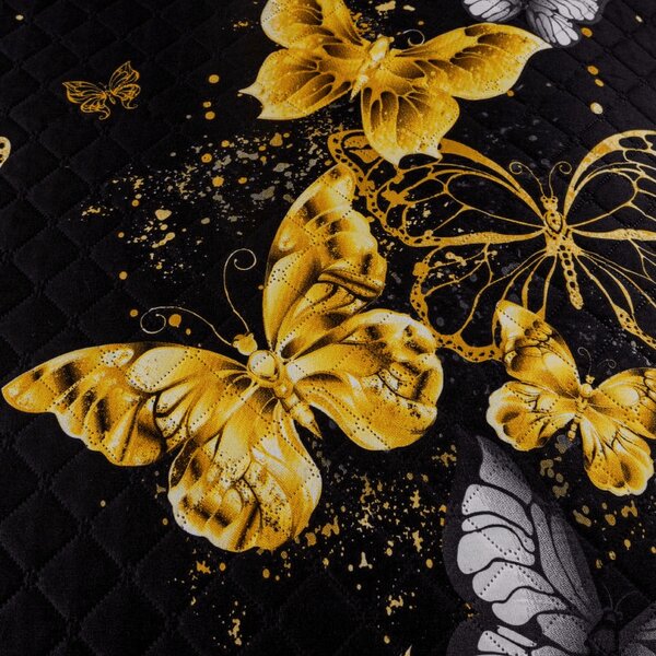 Narzuta na łóżko GOLD BUTTERFLY czarny Rozmiar: 170 x 210 cm