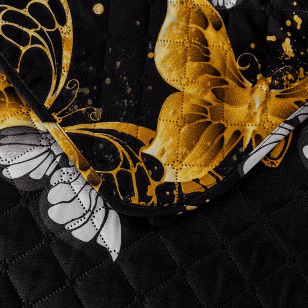 Narzuta na łóżko GOLD BUTTERFLY czarny Rozmiar: 170 x 210 cm