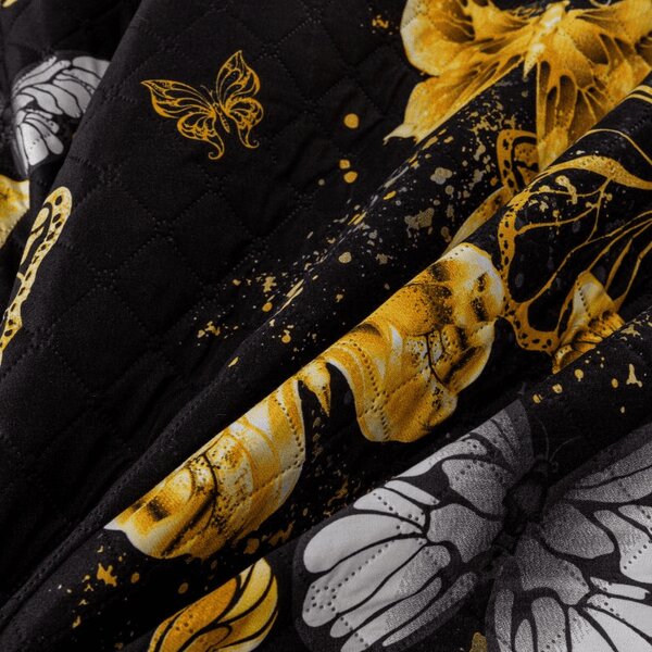 Narzuta na łóżko GOLD BUTTERFLY czarny Rozmiar: 170 x 210 cm
