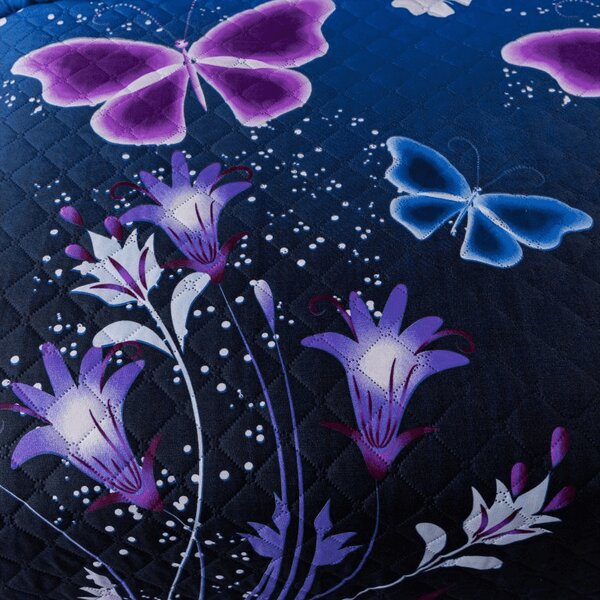 Narzuta na łóżko VIOLET BUTTERFLY, ciemnoniebieska Rozmiar: 170 x 210 cm