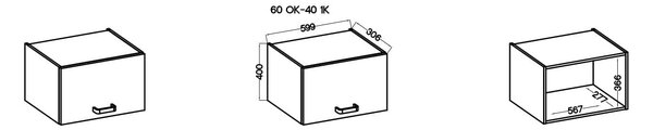 Szafka kuchenna wisząca górna EKO 60 OK-40 Biały