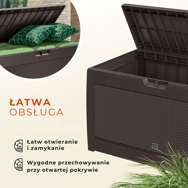 Skrzynia do przechowywania RATO, 310L, 119x48x60cm, brązowa Prosperplast