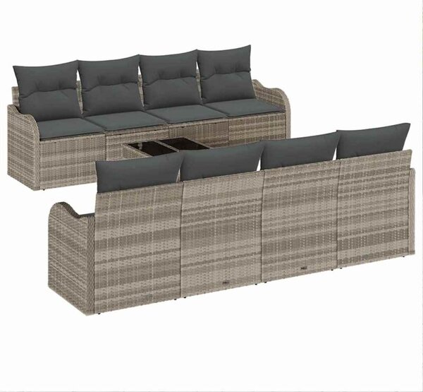 Zestaw sof na ogród jasnoszary 55 x 55 x 37 cm polirattan
