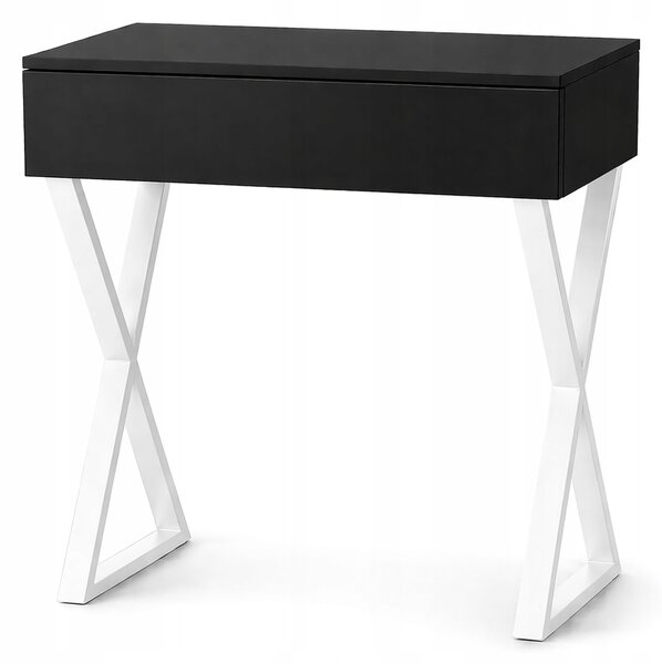 Toaletka / konsola "LENA" czarna mat 75cm, biały X