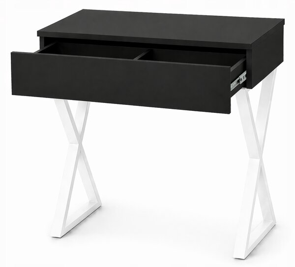 Toaletka / konsola "LENA" czarna mat 75cm, biały X