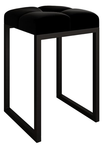 Czarny kwadratowy taboret w stylu loft - Ervo