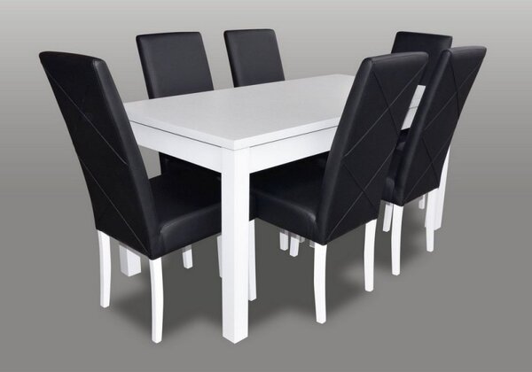 Zestaw mebli bukowy stół rozkładany laminat + 6 krzeseł RS-19