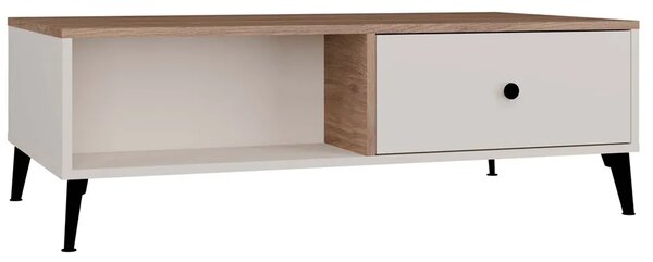 Ława na czarnych nóżkach kaszmir + dąb castello R8-F02