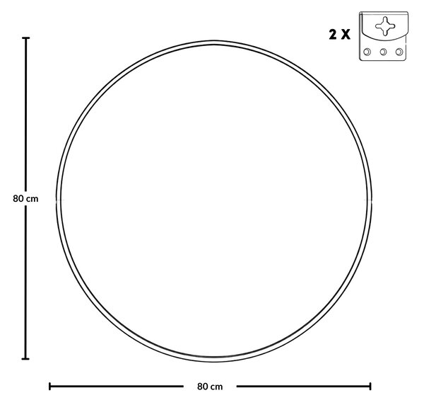 Okrągłe lustro ścienne MIRA, Ø 80 cm