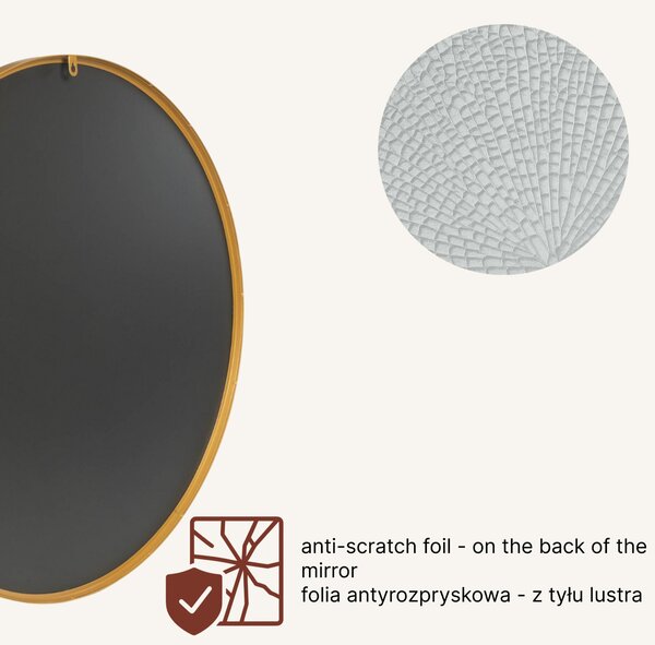 Lustro okrągłe NOOR, metalowa rama, Ø 80 cm