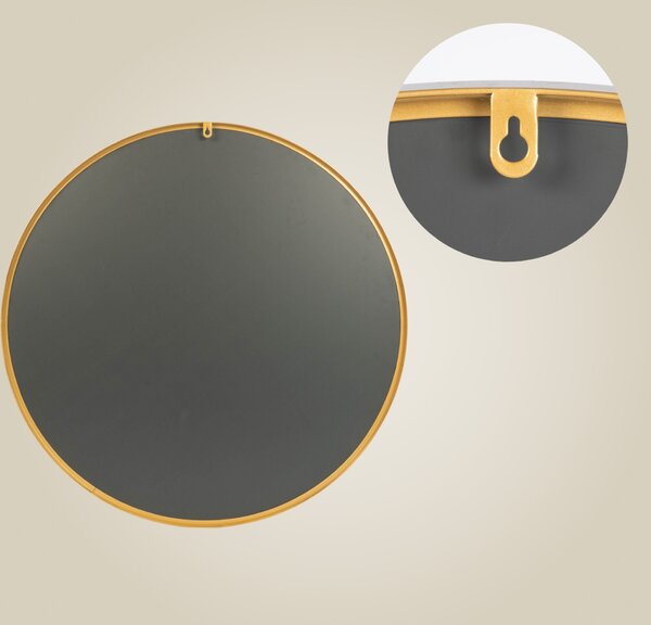 Lustro okrągłe NOOR, metalowa rama, Ø 80 cm