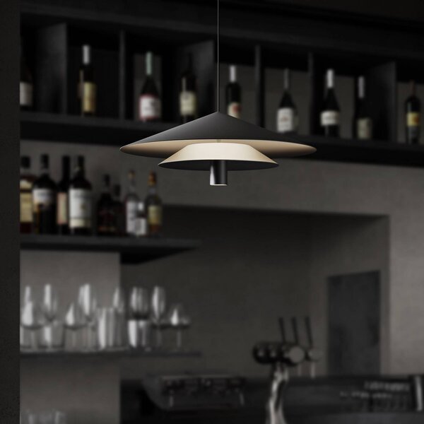 Karman Lampa wisząca designerska ASSO, czarny, salon / jadalnia, aluminium, design