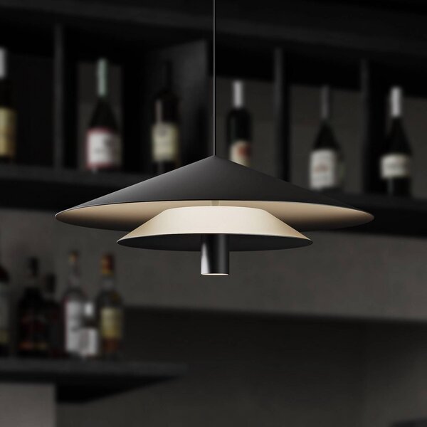 Karman Lampa wisząca designerska ASSO, czarny, salon / jadalnia, aluminium, design