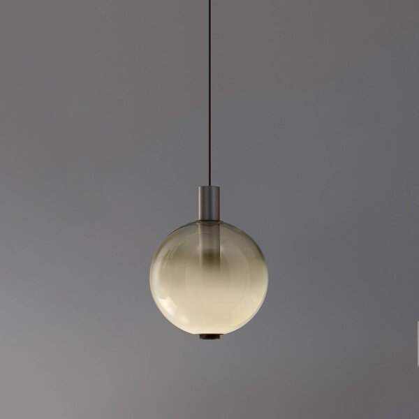 OLEV Lampa wisząca szklana Beam Stick Nuance, możliwość ściemniania, aluminiowy / szary / cynkowy, salon / jadalnia, szkło, design