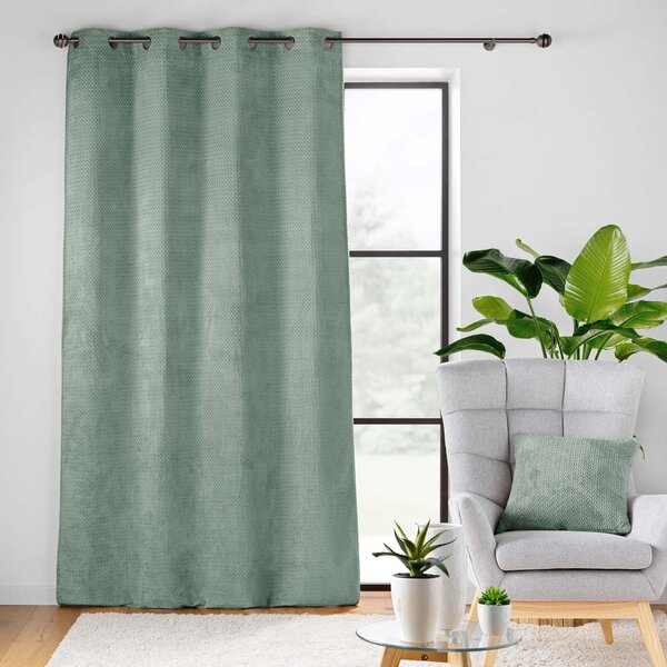 Zielona zasłona z mikfroflaneli 140x240 cm Flanela – douceur d'intérieur