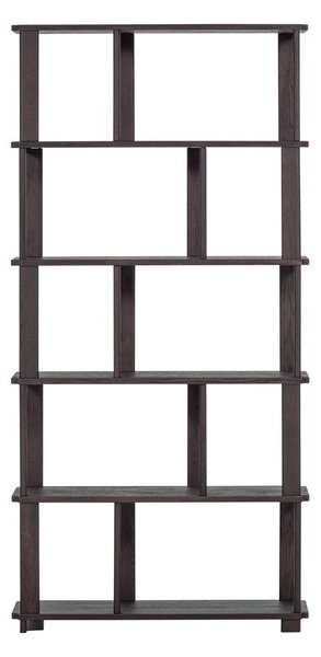 Ciemnobrązowy regał z litego drewna dębowego 90x186x30 cm Riss – WOOOD