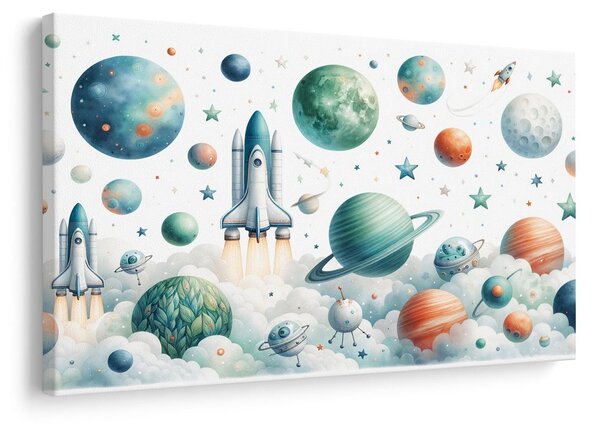 Obraz rakieta między planetami