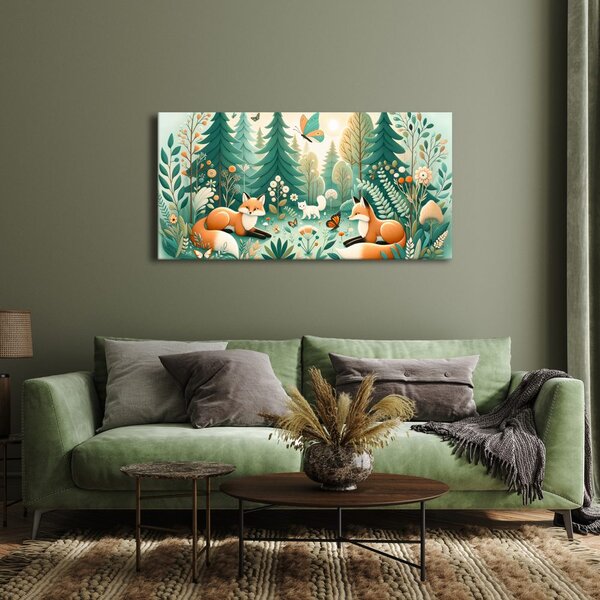 Obraz lisy i motyle w naturze