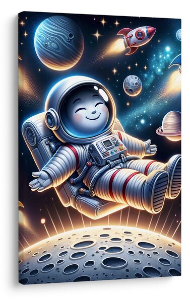 Obraz szczęśliwy kosmonauta w kosmosie