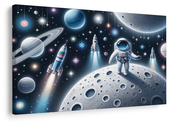 Obraz dziecięcy astronauta na Księżycu