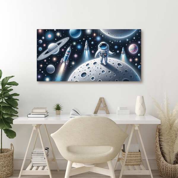 Obraz kosmonauta między planetami