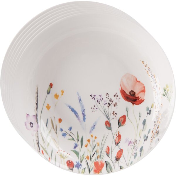 Orion Zestaw porcelanowych talerzy głębokich Mak 20,5 cm, 6 szt