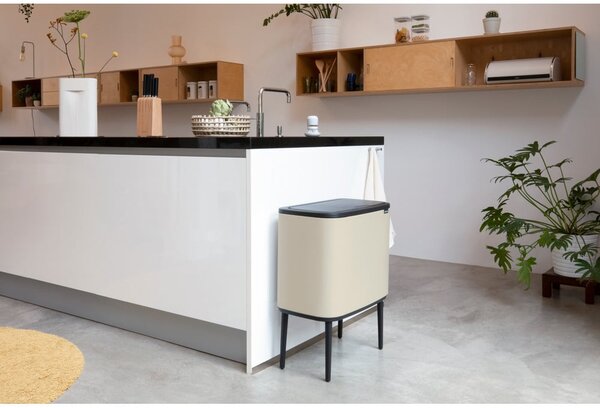 Beżowy stalowy kosz na śmieci otwierany na dotyk 36 l Bo Touch Bin – Brabantia