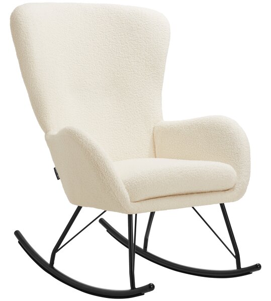 TecTake GmbH 405850 fotel bujany swing ze stalowymi płozami i grubym obiciem - kremowy/czarny