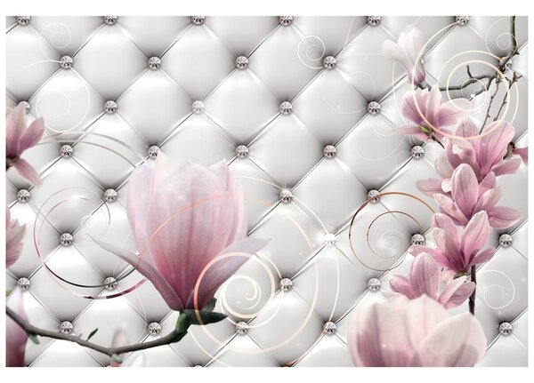 Tapeta magnolia z imitają skóry