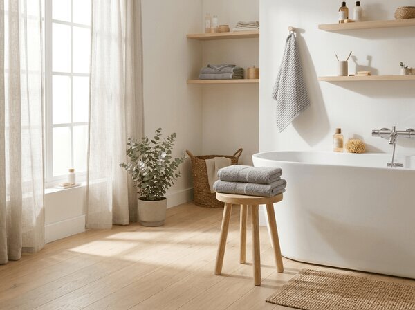 Ręcznik EMBORIA 50x100 cm jasnoszary, 100% bawełna