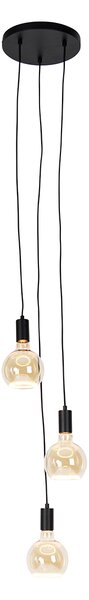 Industrialna lampa wisząca czarna 3-punktowa z dekoracją G125 - Facil Oswietlenie wewnetrzne