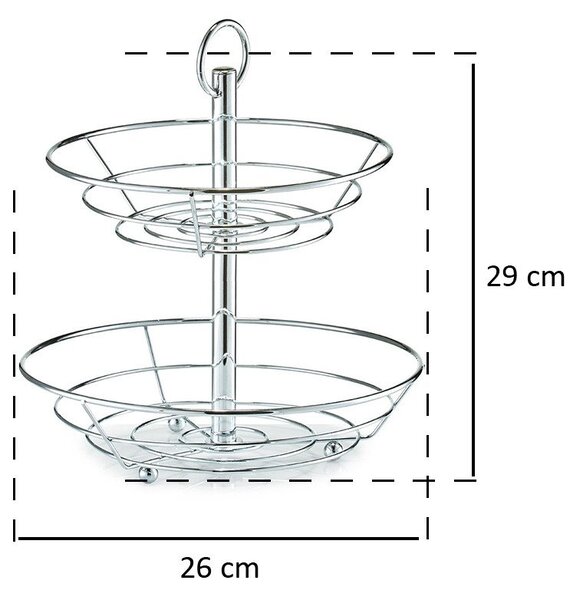 Patera na owoce, 2 poziomy - stal chromowana, ZELLER