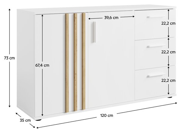 Komoda TOLIS 2D3S, biała