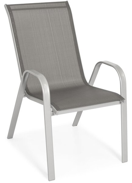 Krzesło ogrodowe fotelowe PORTO - Srebrne