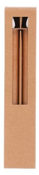 Zestaw świec stożkowych z oświetleniem LED,cappuccino, 2 szt., parafinowe, 25 cm