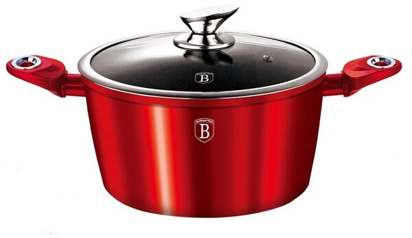Aluminiowy czerwony garnek na indukcję Biały połysk B9-F62