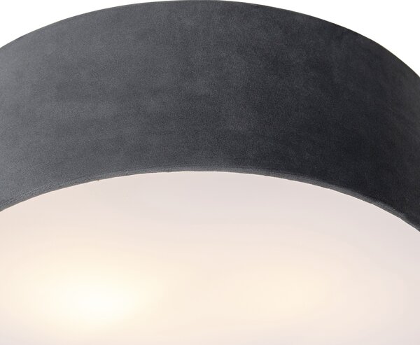 Nowoczesna lampa sufitowa szara 30 cm ze złotym wnętrzem - Drum Oswietlenie wewnetrzne