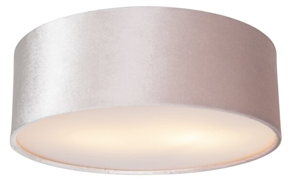 Nowoczesna lampa sufitowa różowa 30 cm ze złotym wnętrzem - Drum Oswietlenie wewnetrzne