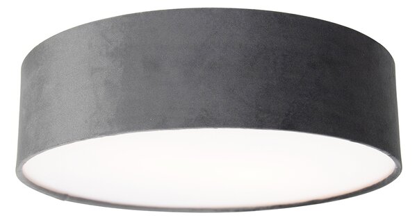 Nowoczesna lampa sufitowa szara 40 cm ze złotym wnętrzem - Drum Oswietlenie wewnetrzne