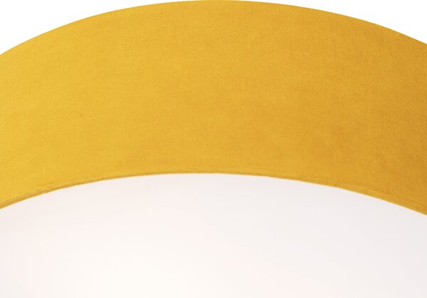 Nowoczesna lampa sufitowa ochrowa 40 cm ze złotym wnętrzem - Drum Oswietlenie wewnetrzne