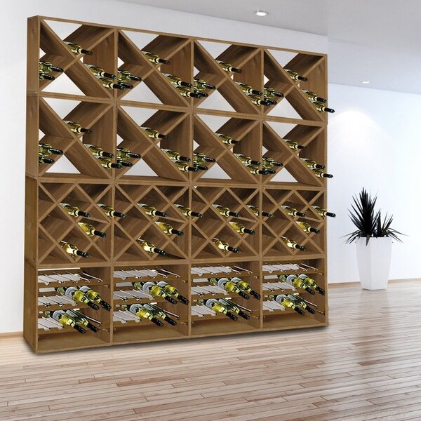 Stojak na wino wykonany z drewna sosnowego