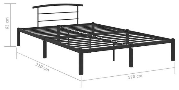 Czarne metalowe łóżko dwuosobowe 160 x 200 cm N7-W72