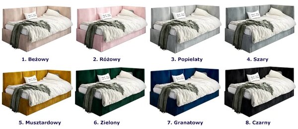 Musztardowy tapczan z oparciem E9-M25