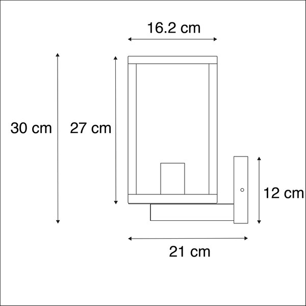 Inteligentny kinkiet zewnętrzny czarny ze szkłem 30 cm z Wifi ST64 - Rotterdam