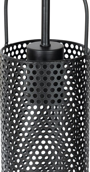 Lampa wisząca czarna z przydymionym szkłem 23 cm owalna 3-światłowa - Kevin