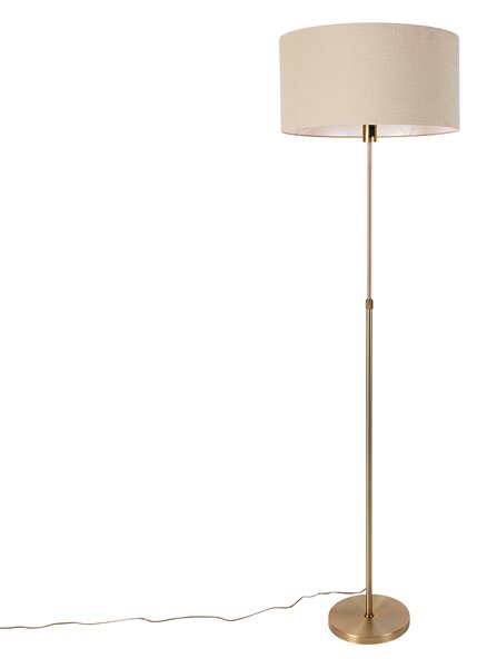 Lampa podłogowa regulowana brąz z kloszem jasnobrązowym 50 cm - Parte Oswietlenie wewnetrzne
