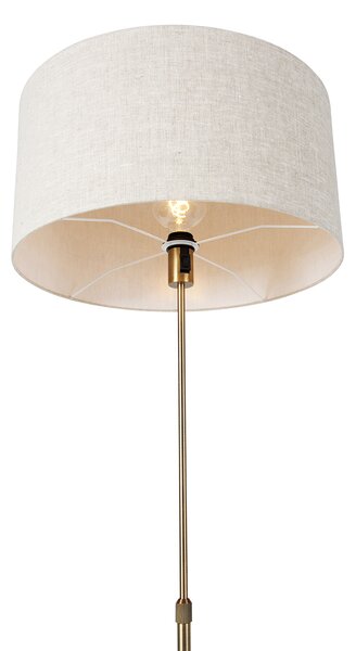 Lampa stojąca regulowana brązowa z abażurem w kolorze jasnoszarym 50 cm - Parte