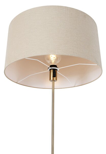 Lampa podłogowa regulowana brązowa z abażurem w kolorze jasnobrązowym 50 cm - Parte