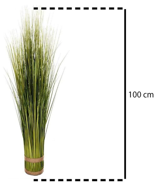 Sztuczne kwiaty do wazonu - trawa ozdobna z jutowym wiązaniem, 100 cm